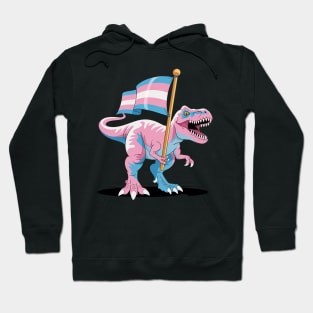 Transgender Dinosaur T-Rex Trans LGBT Pride Flag Pronouns Hoodie